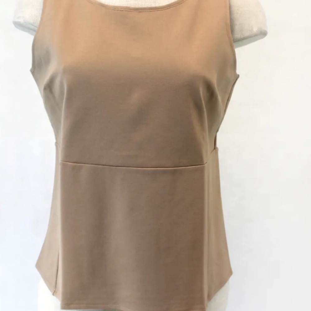 Marla Wynne Plus Size Saddle Sleeveless Stretch Peplum Tie TOP Tank